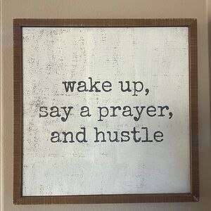 Motivational White and Brown Art Wall Decor Sign